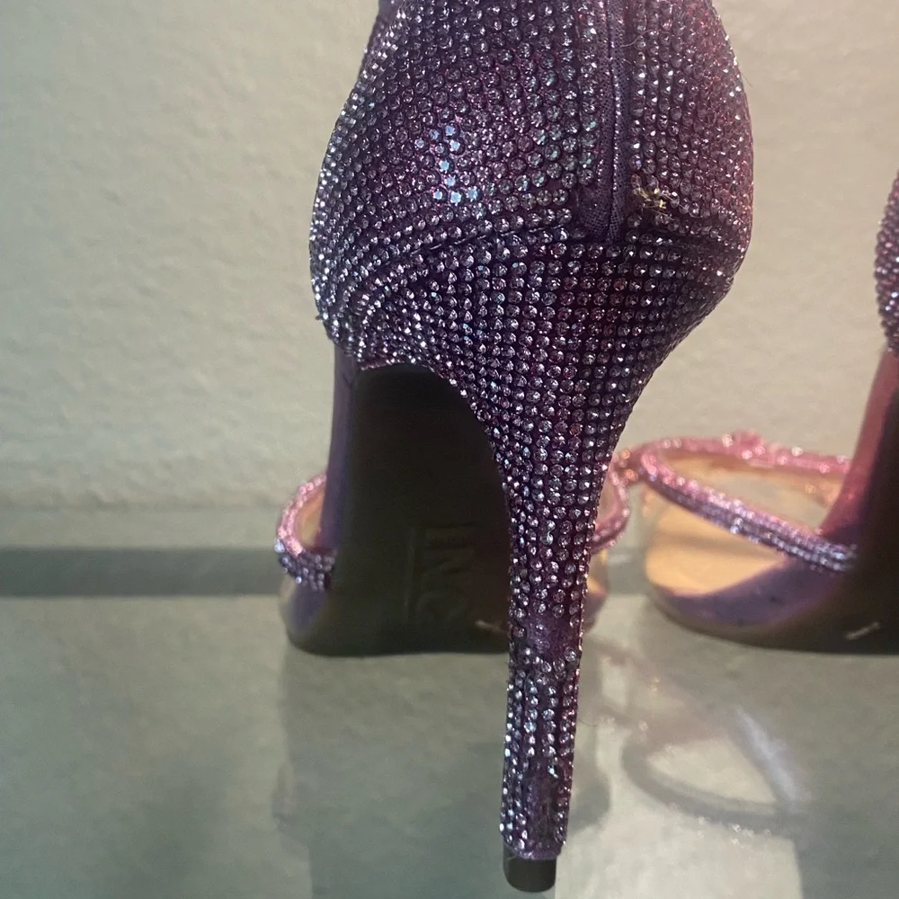 INC Elegant Pink Rhinestone Ankle Strap Heels - Picture 4 of 7